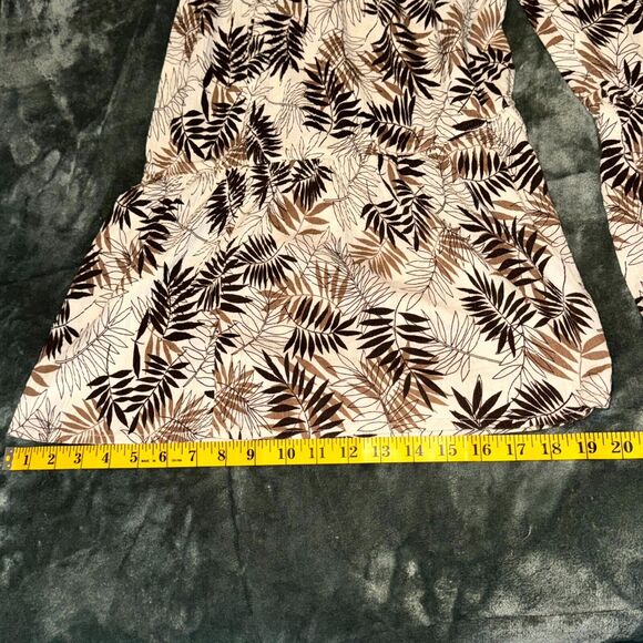 Erika Palazzo Pants Women's Large Multicolor Floral Cotton Wide Leg Ruffle Hem - Picture 4 of 6